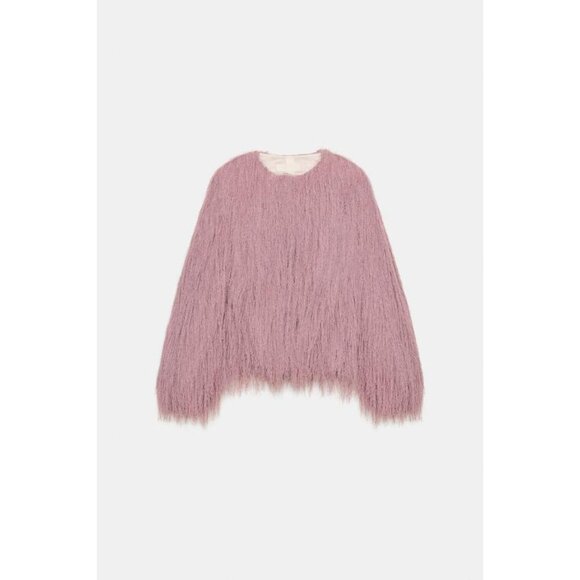 ZARA FRINGED BOMBER JACKET - Picture 7 of 9